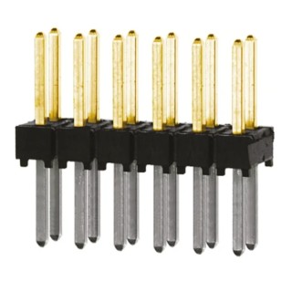 Samtec TSW Series Straight Through Hole 12 Contact 2.54 mm Pitch 2 Row Unshrouded Pin Header TSW-106-08-L-D