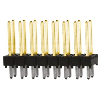Samtec TSW Series Straight Through Hole Pin Header, 16 Contacts, 2.54 mm Pitch, 2 Row, Unshrouded TSW-108-14-L-D