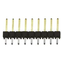 Samtec TSW Series 9 Contact Straight Through Hole Pin Header 2.54 mm Pitch 1 Row Unshrouded TSW-109-07-L-S