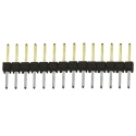 Samtec TSW Series Straight Through Hole Pin Header, 14 Contacts, 2.54 mm Pitch, 1 Row, Unshrouded TSW-114-08-L-S