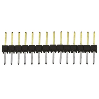 Samtec TSW Series Straight Through Hole Pin Header, 14 Contacts, 2.54 mm Pitch, 1 Row, Unshrouded TSW-114-08-L-S