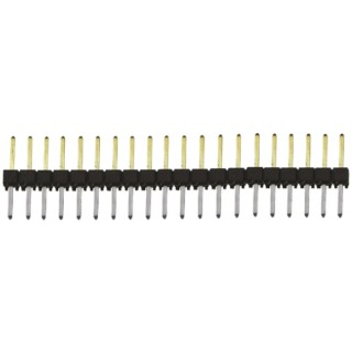 Samtec TSW Series Straight Through Hole Pin Header, 20 Contacts, 2.54 mm Pitch, 1 Row, Unshrouded TSW-120-08-L-S
