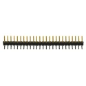 Samtec TSW Series Right Angle Through Hole Pin Header 25 Contacts 2.54 mm Pitch 1 Row Unshrouded TSW-125-08-L-S-RA