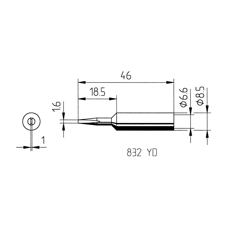 Ersa 1 x 1.6 mm Chisel 46 mm Soldering Iron Tip for Power Tool 0832YDLF/SB
