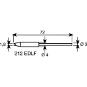 Ersa 1.8 mm Chisel Tip 72 mm Soldering Iron Tip for use with Micro Tool 0212EDLF/SB