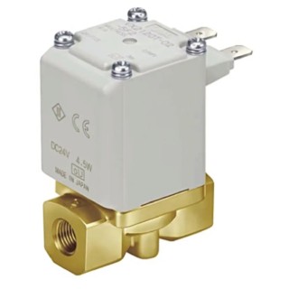 SMC Brass Body 2 Port Normally Closed Solenoid Valve 24V, 2mm Orifice Diameter VX214AGA
