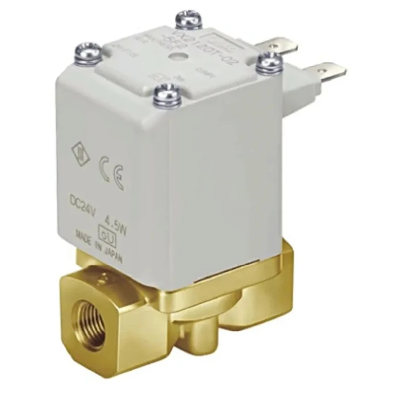 SMC Brass Body 2 Port Normally Closed Solenoid Valve 24V, 2mm Orifice Diameter VX214AGA