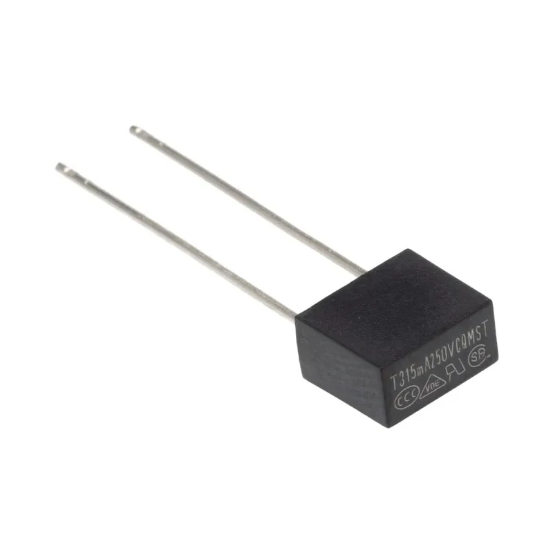 RS PRO Non-Resettable Fuse Radial 315mA 250V AC Thermoplastic Body 8.35mm Length 767-5020