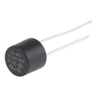RS PRO Non-Resettable Fuse Radial Lead Orientation 3.15A Current Rating 250V Thermoplastic Body 767-5153