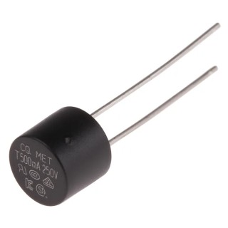 RS PRO Non-Resettable Fuse Radial 500mA 250V Thermoplastic Body Time Delay TR5 Series 767-5184