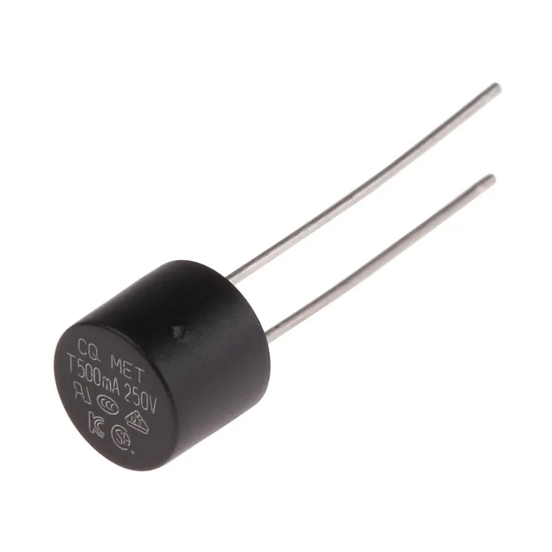 RS PRO Non-Resettable Fuse Radial 500mA 250V Thermoplastic Body Time Delay TR5 Series 767-5184