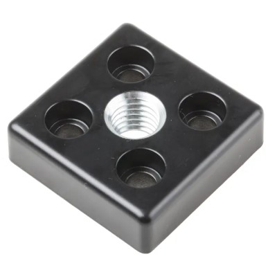 RS PRO Base Plate Connector Bracket & Joint Die Cast Zinc Material Compatible with 40 x 40 mm Strut Profile 5 mm 767-5793