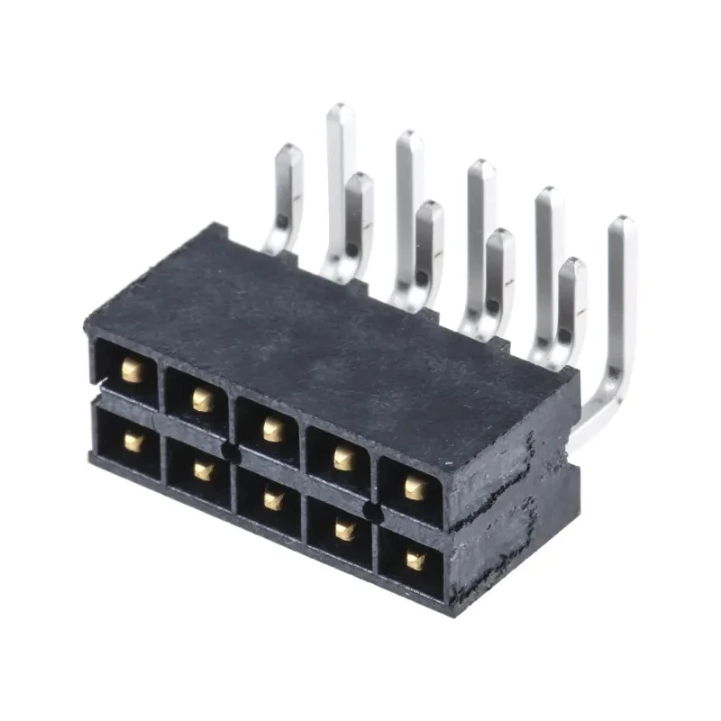 Samtec IPT1 Series Right Angle Through Hole PCB Header 10 Contacts 2.54 mm Pitch 2 Row Shrouded 