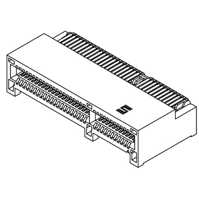 Samtec PCIe Series Right Angle Edge Connector Female, Through Hole, 98-Contacts, 1 mm Pitch, 2 Row, Solder PCIE-098-02-F-D-RA
