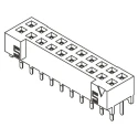 Samtec 30-Contact 2 Row 2 mm Pitch Straight Through Hole PCB Socket Liquid Crystal Polymer Housing S2M-115-01-L-D