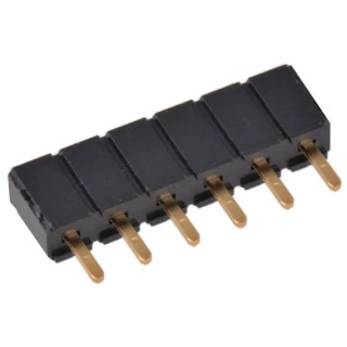 Samtec SLW Series Straight Through Hole PCB Socket, 6-Contact, 1 Row, 2.54 mm Pitch Solder SLW-106-01-G-S