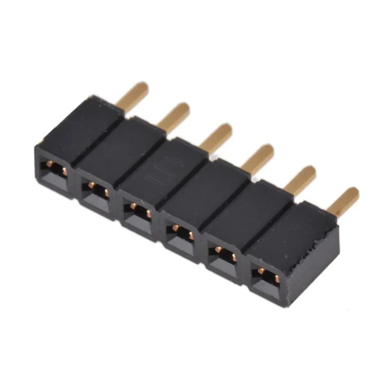 Samtec SLW Series Straight Through Hole PCB Socket, 6-Contact, 1 Row, 2.54 mm Pitch Solder SLW-106-01-G-S