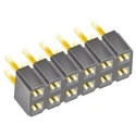 Samtec SLW Series Straight Through Hole PCB Socket, 12-Contact, 2 Row, 2.54 mm Pitch, 7.1A, 550V SLW-106-01-G-D