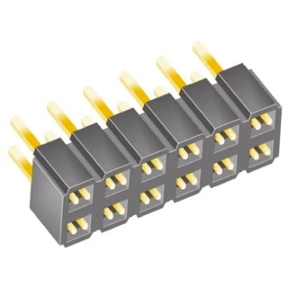 Samtec SLW Series Straight Through Hole PCB Socket, 12-Contact, 2 Row, 2.54 mm Pitch, 7.1A, 550V SLW-106-01-G-D