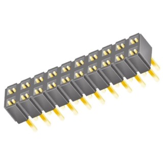 Samtec SLW Series Straight Through Hole PCB Socket 20-Contact 2 Row 2.54 mm Pitch 7.1A 550V SLW-110-01-G-D