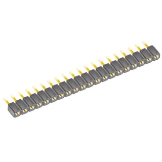 Samtec SLW Series Straight Through Hole PCB Socket, 20-Contact, 1 Row, 2.54 mm Pitch, 7.1A Current, 550V SLW-120-01-G-S