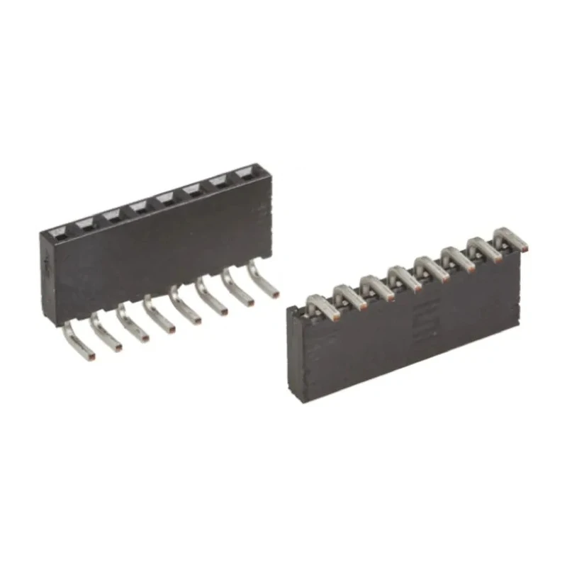 Samtec PCB Socket Right Angle Through Hole Board-to-Board Connector 10-Contact 1 Row 2 mm Pitch Solder SQT-110-01-L-S-RA