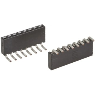 Samtec SQT Series Right Angle Through Hole PCB Socket 6-Contact 1 Row 2 mm Pitch Solder SQT-106-01-L-S-RA