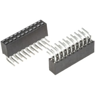 Samtec PCB Socket Right Angle Through Hole Board-to-Board 10-Contact 2 Row 2mm Pitch 5.5A 450V SQT-105-01-L-D-RA