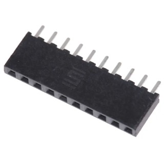 Samtec 10-Contact 1 Row 2 mm Pitch Board-to-Board Straight Through Hole PCB Socket SQT-110-01-L-S