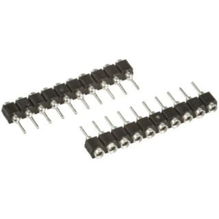 Samtec SS Series Straight Through Hole PCB Socket, 10-Contact, 1 Row, 2.54 mm Pitch, 12A Current Rating SS-110-TT-2-N