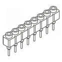 Samtec SS Series 8-Contact, 1 Row Straight Through Hole PCB Socket, 2.54 mm Pitch, Gold Plated Contacts SS-108-T-2-N