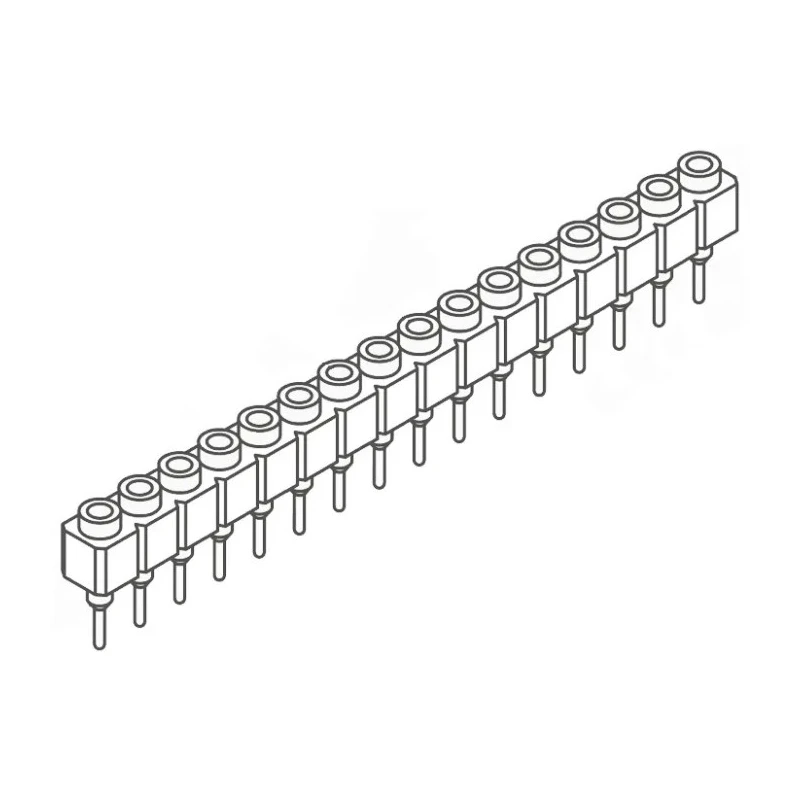 Samtec SS Series Straight Through Hole 16-Contact PCB Socket, 1 Row, 2.54 mm Pitch, 12A Current SS-116-T-2-N