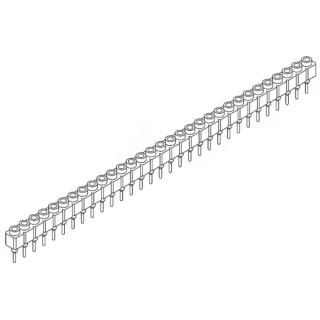 Samtec SS Series Straight Through Hole PCB Socket 32-Contact, 1 Row, 2.54 mm Pitch Solder SS-132-T-2-N