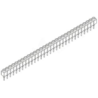 Samtec SS Series Straight Through Hole PCB Socket 30-Contact 1 Row 2.54 mm Pitch Solder SS-130-T-2-N