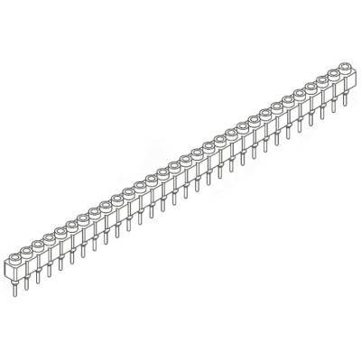 Samtec SS Series Straight Through Hole PCB Socket 30-Contact 1 Row 2.54 mm Pitch Solder SS-130-T-2-N