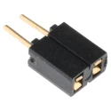 Samtec SSA Series Straight Through Hole PCB Socket, 2-Contact, 1-Row, 2.54 mm Pitch, 1A Current, 1000V Voltage SSA-102-S-G