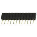 Samtec SSA Series Straight Through Hole 12-Contact 1 Row 2.54mm Pitch Board-to-Board PCB Socket SSA-112-S-G