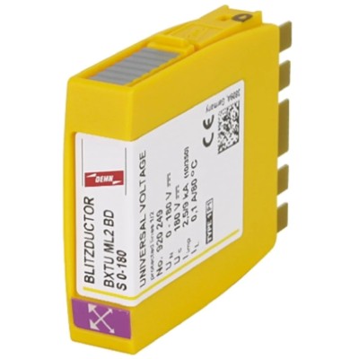 Dehn Surge Arrester 180 V DC, 127 V AC Maximum Voltage, 20 kA Maximum Surge Current Lightning Arrester BXTU ML2 BD S 0-180