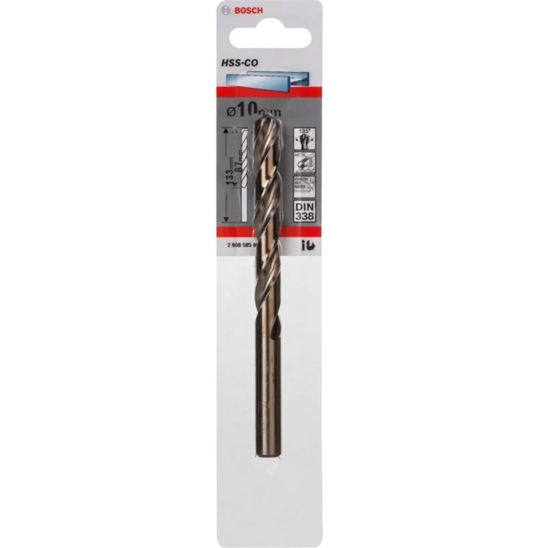 Bosch HSS High-Speed Steel 3mm Shank Drill Bit, 61mm Overall Length, 33mm Drilling Length, 135° Point Angle 2608577591