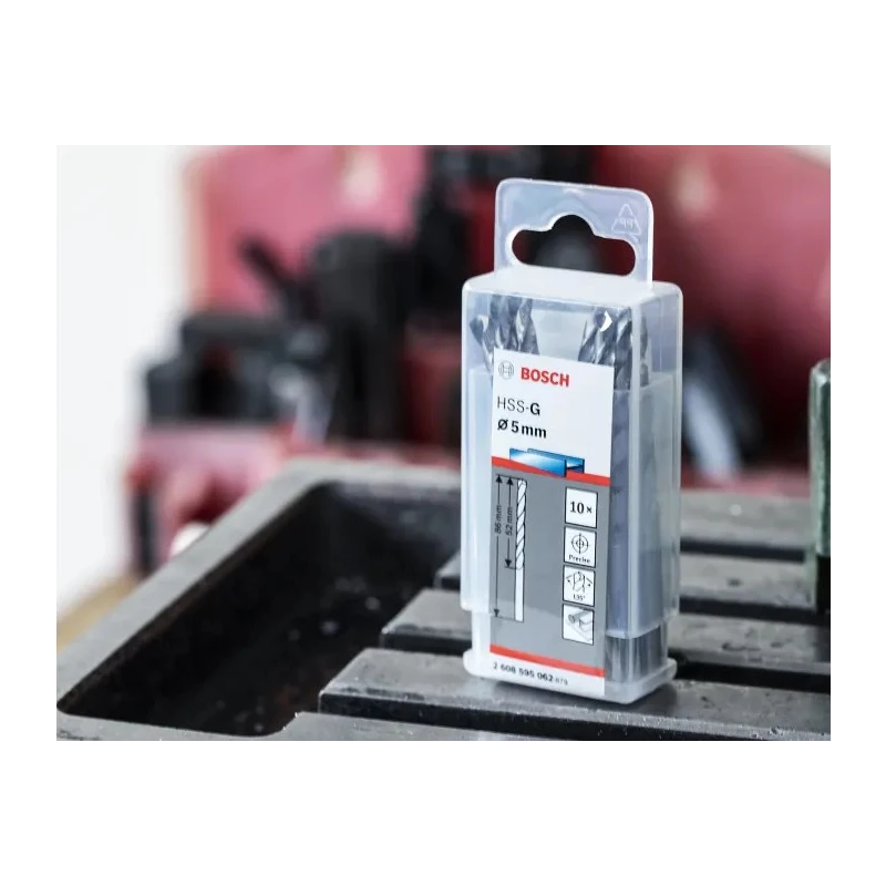 Bosch High-Speed Steel Drill Bit, 5mm Diameter, 86mm Overall Length, Cylindrical Shank, Right-Hand Cutting 2608595062