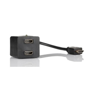 RS PRO 300 mm HDMI Cable Male to Dual Female HDMI Adapter with LED Indicator Yellow 768-4197