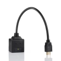 RS PRO 300 mm HDMI Cable Male to Dual Female HDMI Adapter with LED Indicator Yellow 768-4197