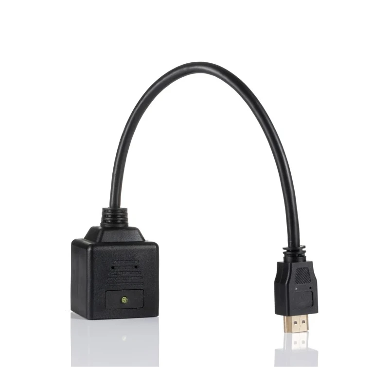 RS PRO 300 mm HDMI Cable Male to Dual Female HDMI Adapter with LED Indicator Yellow 768-4197