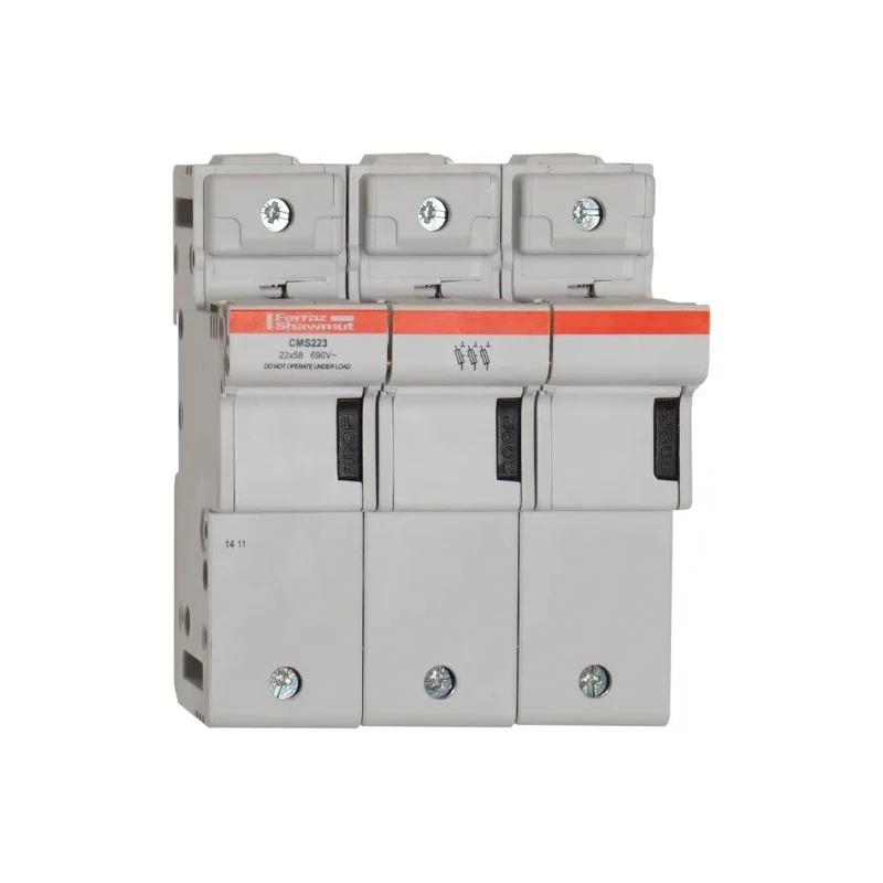 Mersen 125A Rail Mount Fuse Holder for 22 x 58 mm Fuse, 3-Pole, Thermoplastic Case, 690V ac E331135 / CMS223