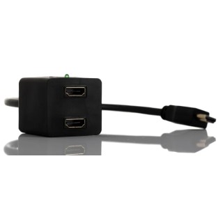 RS PRO 300 mm Male HDMI to Dual Female HDMI Cable Adapter with LED Indicator Green 768-4191