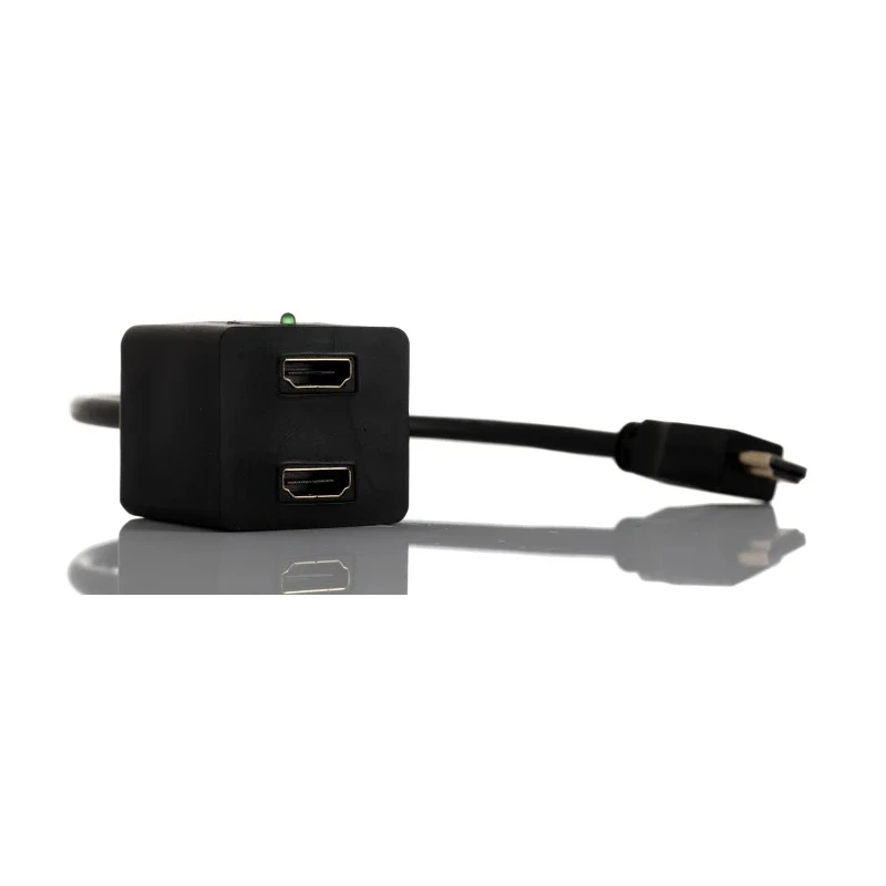 RS PRO 300 mm Male HDMI to Dual Female HDMI Cable Adapter with LED Indicator Green 768-4191