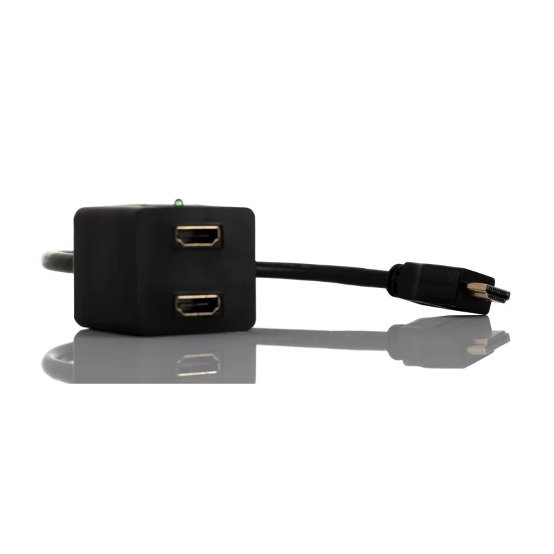 RS PRO 300 mm Male HDMI to Dual Female HDMI Cable Adapter with LED Indicator Green 768-4191