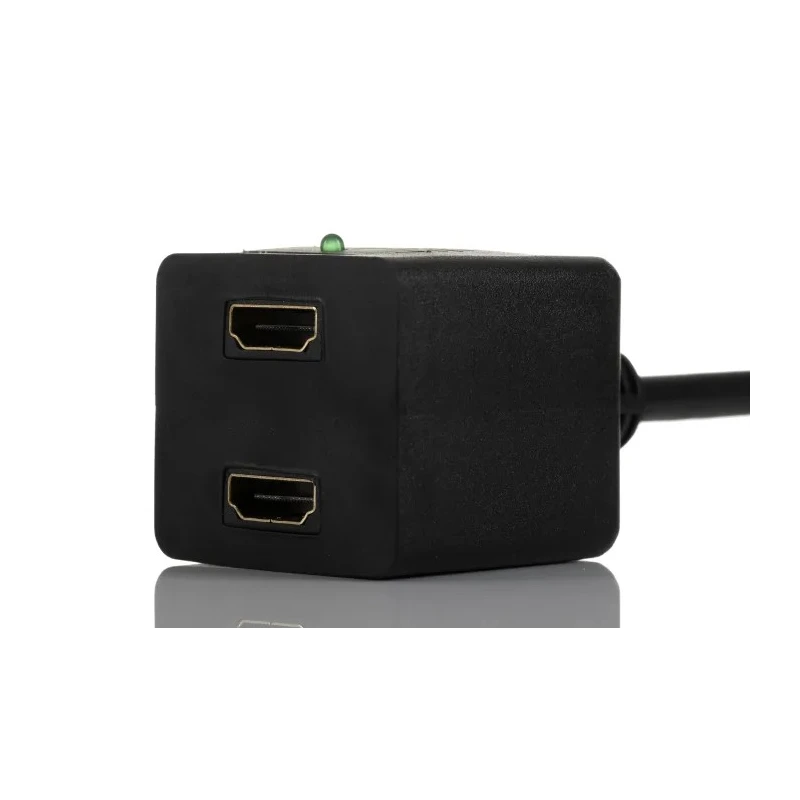 RS PRO 300 mm Male HDMI to Dual Female HDMI Cable Adapter with LED Indicator Green 768-4191