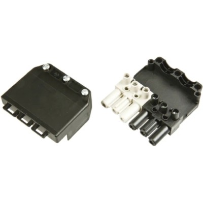Wieland GST18i Series Lighting Connector with Strain Relief Male/Female 6-Pole 6-Way GST18i