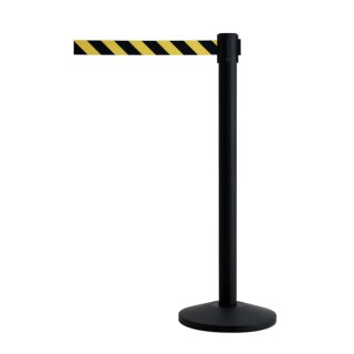 Tensator Retractable Safety Barrier 2.3 Meter Tape Length Steel Black Yellow QWYPOST-33D4